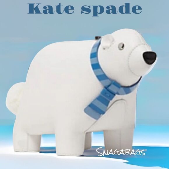 KATE SPADE NWT ARTIC FRIENDS POLAR BEAR CROSSBODY BAG CLUTCH LEATHER - Picture 1 of 11